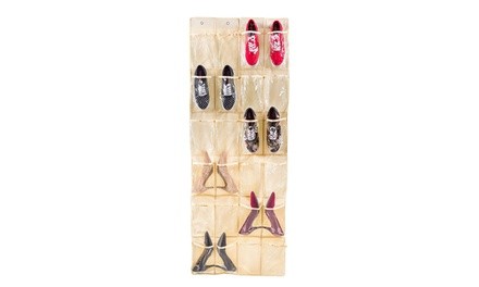 Over the Door Hanging Shoe Organizer with 24 Pockets