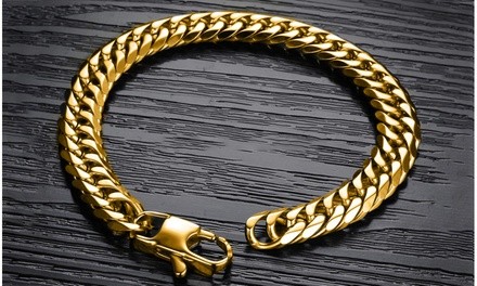 Men's 18k Gold Plated 10mm Miami Cuban Bracelet