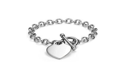 Heart Charm Toggle Bracelet 