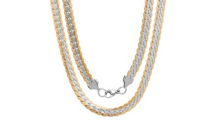 Men's Stainless Steel Flat Curb Chain Necklace