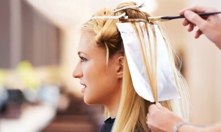 Haircut with Optional Single-Process Color or Partial Highlights from Kara at Roxi's Hair Studio (Up to 44% Off)