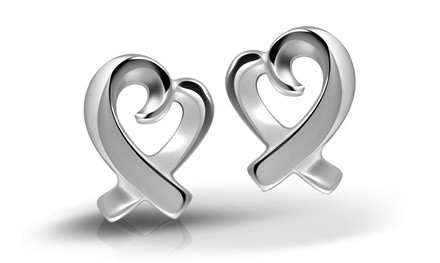 Sterling Silver Classic Open Heart Earrings By Paolo Fortelini