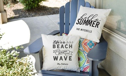 One, Two, Three, Five, or 10 Personalized Summertime Throw-Pillow Covers from Qualtry (Up to 80% Off)