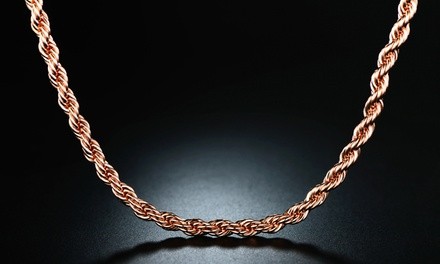 18k Rose Gold Rope Chain 