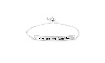 Sterling Silver You Are My Sunshine Adjustable Bracelet