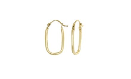 Children's 14K Gold Rounded Rectangular Hoop