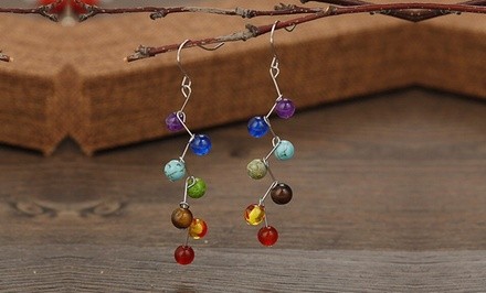 One, Two, Three, or Five Pairs of Jazzy Healing Stones Hanging Earrings from Novadab (Up to 69%)