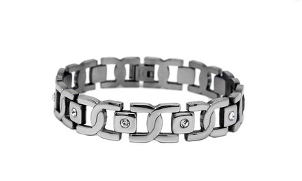 Men's Stainless Steel Cubic Zirconia Bracelets