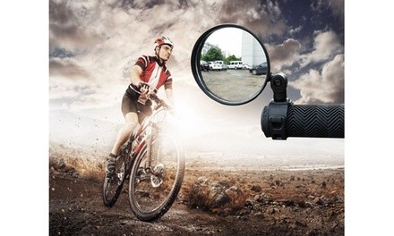  Universal Mini Rotating Rearview Handlebar Glass Mirror (2-Pack)