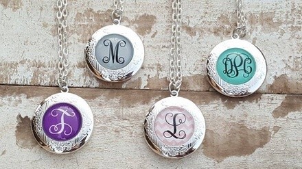 One or Two Silver or Bronze Custom Monogrammed Lockets from VioletFox (Up to 77% Off) 