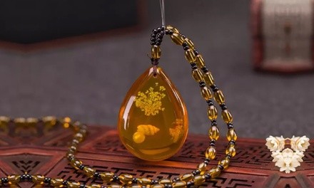 One, Two, or Three Amber Solitary Pendant Necklaces from Novadab (Up to 76% Off)