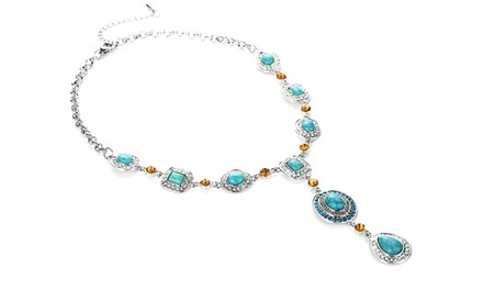 One, Two, or Three Turquoise Citrine Iced Water Drop Necklaces (Up to 86% Off)