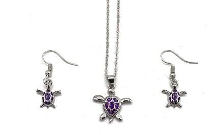 One, Two, or Three Psychedelic Turtle Necklace and Earring Sets from Novadab (Up to 86% Off)