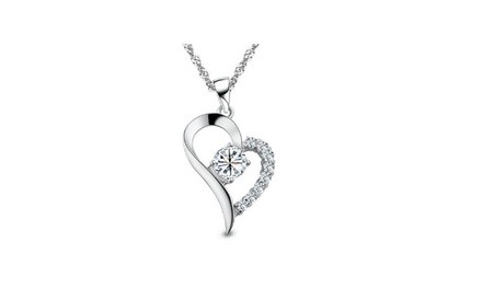 Tyzon Heart Shape Women 925 Sterling Silver Pendant Necklace