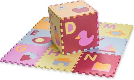 Kid's Multicolored Alphabet Plus Shapes Puzzle Play Mat