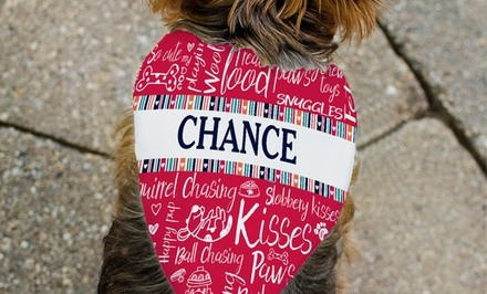 One or Two Personalized Dog Bandanas from GiftsForYouNow.com (Up to 54% Off)