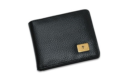 Men's Faux Leather Faith Scripture Bifold Wallet