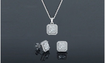 Swarovski Elements Princess Pendant and Earrings Set (2 Pack) 