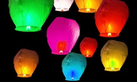 Colorful Paper Sky Lanterns at Best Deal In Town (Up to 60% Off). Five Options Available.