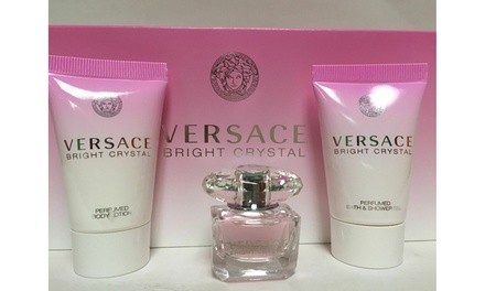 Bright Crystal By Versace 3PCS Miniatures Set 5ML Mini Splash, B/L, S/Gel