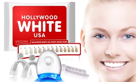 $18.99 for 3D Teeth-Whitening Kit with Lifetime Gel Refills from Hollywood White USA ($129 Value)