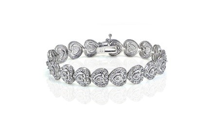 1.00 Carat Diamond Miracle Set Heart Tennis Bracelet
