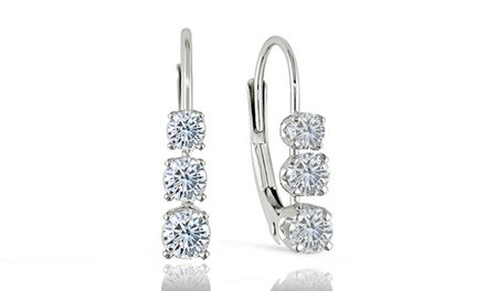 Graduated Swarovski Elements Crystal Leverback Earrings