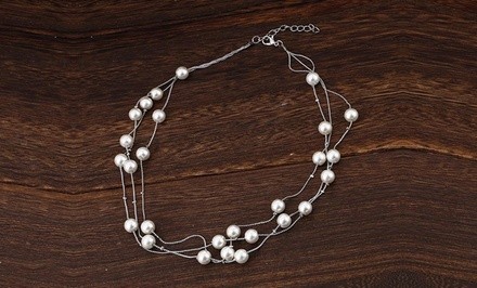 One, Two, or Three Exquisite Pearl Necklace Sets with Bracelet from Novadab (Up to 89% Off)