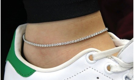 Anklet Made with Cubic Zirconia Stones by Elements Of Love