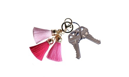 Triple Silk Tassel Keychain