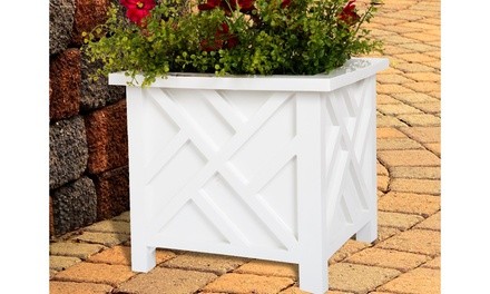 Pure Garden Lattice Box Planter 