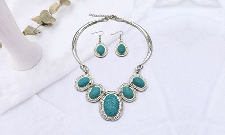 One Turquoise Collar-Style Necklace Set from Novadab (83% Off)