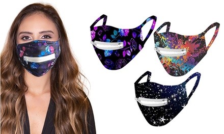 Zipper Reusable Cotton Face Mask For Everyday Use (3-Pack)