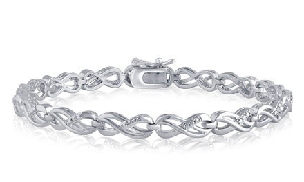 14K Gold Plated Diamond Accent Infinity Bracelet by Brilliant Diamond