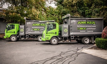 Junk Removal Services from One Call Junk Haul (Up to 30% Off). Two Options Available.