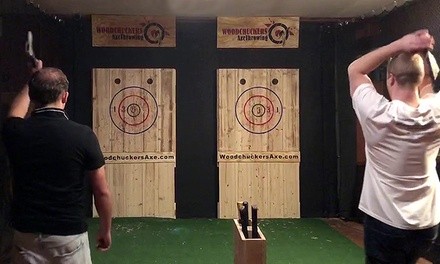 One Hour of Axe Throwing for Two or Four People at Woodchuckers Axe Throwing (Up to 43% Off)