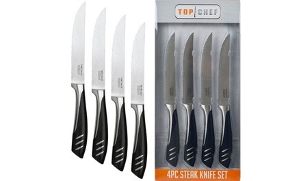 Top Chef 5 inch Stainless Steel Steak Knife Set - 4 Pieces
