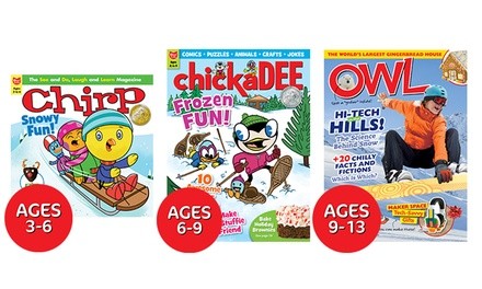 One-Year Subscription to Kids' Magazine for Ages 3–13 from Owlkids (17% Off)