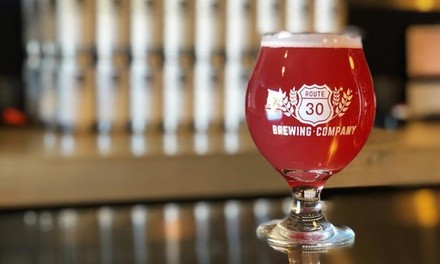 Beer Flight and Pint for One, Two, or Four at Route 30 Brewing Company (Up to 37% Off)