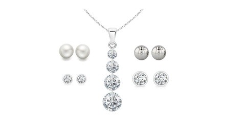 Set of 5 Swarovski Crystal Necklace and Earring Collection