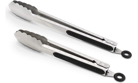 2 Pack: Stainless Steel Kitchen Tongs