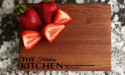 One, Two, or Three Personalized Mahogany Cutting Boards from Qualtry (Up to 68% Off)