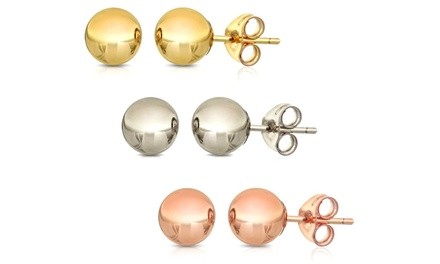 PK of 1pr or 3prs - 14K Solid Gold 4MM Ball Stud Earrings by Moricci