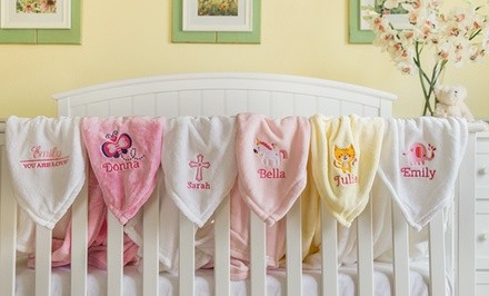 One or Two Personalized Baby Blankets with Animal Designs from Qualtry (Up to 65% Off)