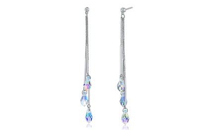 Aurora Borealis Crystal Drop Earrings made with Swarovski Elements