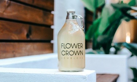 Kombucha Flight for One and One 32 or 64 oz. Take-Home Growler at Flower Crown Kombucha (Up to 25% Off)