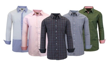 Men's Patterned Long-Sleeve Shirt