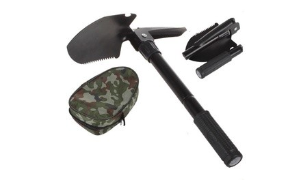Military Survival Folding Shovel 5-in-1 Emergency Foldable Ice Shovel 