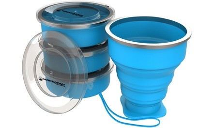 Collapsible Reusable Travel Cups (4 Pack) by Wakeman