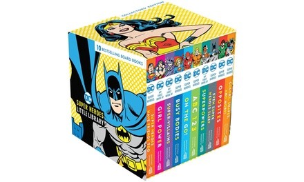 DC COMICS SUPER HERO Little Library Children's 10 Board Book Set